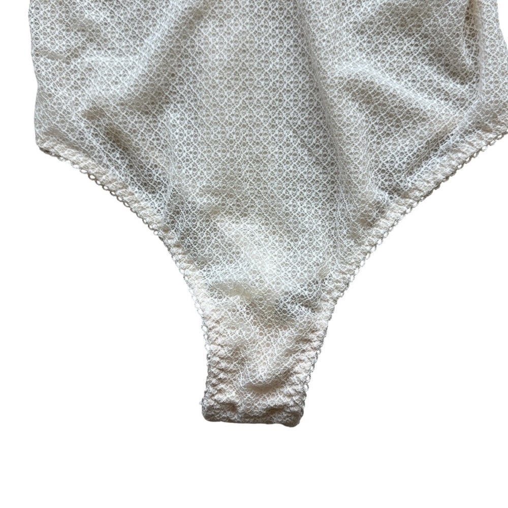 Victoria's Secret Sexy Women's Ivory Lace Mesh Sheer Teddy Lingerie M Stretch - Picture 3 of 8